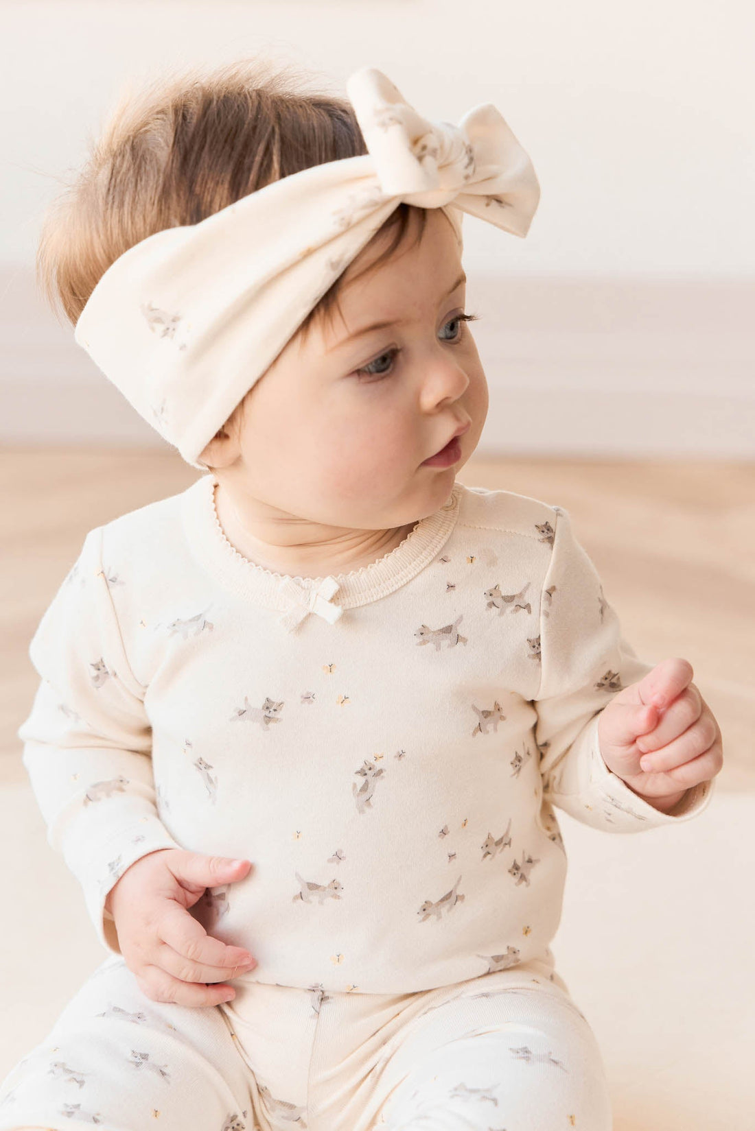 Organic Cotton Long Sleeve Bodysuit - Playful Kittens Childrens Bodysuit from Jamie Kay Australia