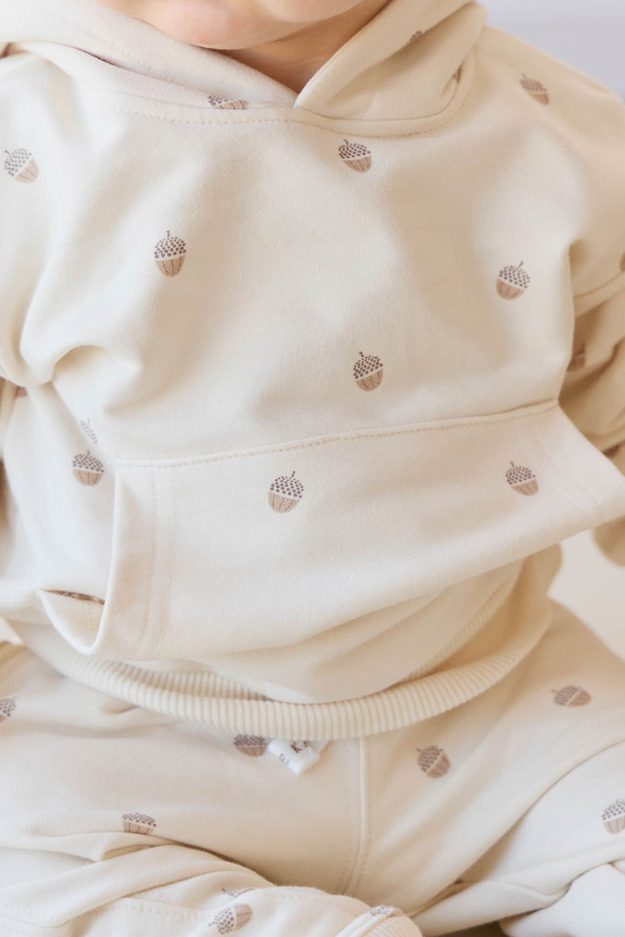 Organic Cotton Erol Hoodie - Acorns Whitecap Gray Childrens Top from Jamie Kay Australia