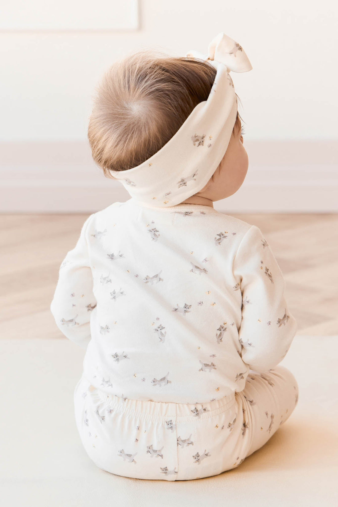 Organic Cotton Long Sleeve Bodysuit - Playful Kittens Childrens Bodysuit from Jamie Kay Australia