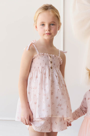 Organic Cotton Ellie Top - Petite Fleur Soft Peony Childrens Top from Jamie Kay Australia