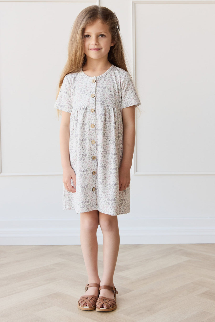 Organic Cotton Lola Dress - Fifi Lilac Childrens Dress from Jamie Kay Australia