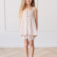 Organic Cotton Ellie Top - Rose Floral Pink Childrens Top from Jamie Kay Australia