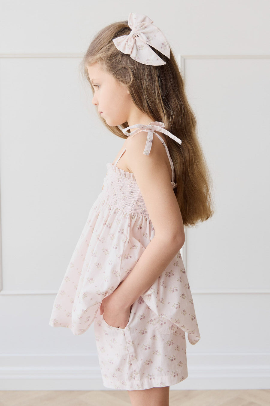 Organic Cotton Neve Short - Rose Floral Pink Childrens Short from Jamie Kay Australia