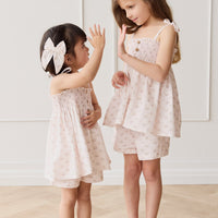 Organic Cotton Ellie Top - Rose Floral Pink Childrens Top from Jamie Kay Australia