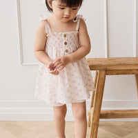 Organic Cotton Ellie Top - Rose Floral Pink Childrens Top from Jamie Kay Australia