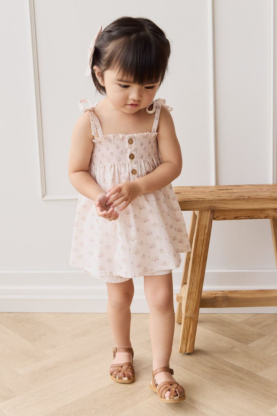 Organic Cotton Ellie Top - Rose Floral Pink Childrens Top from Jamie Kay Australia