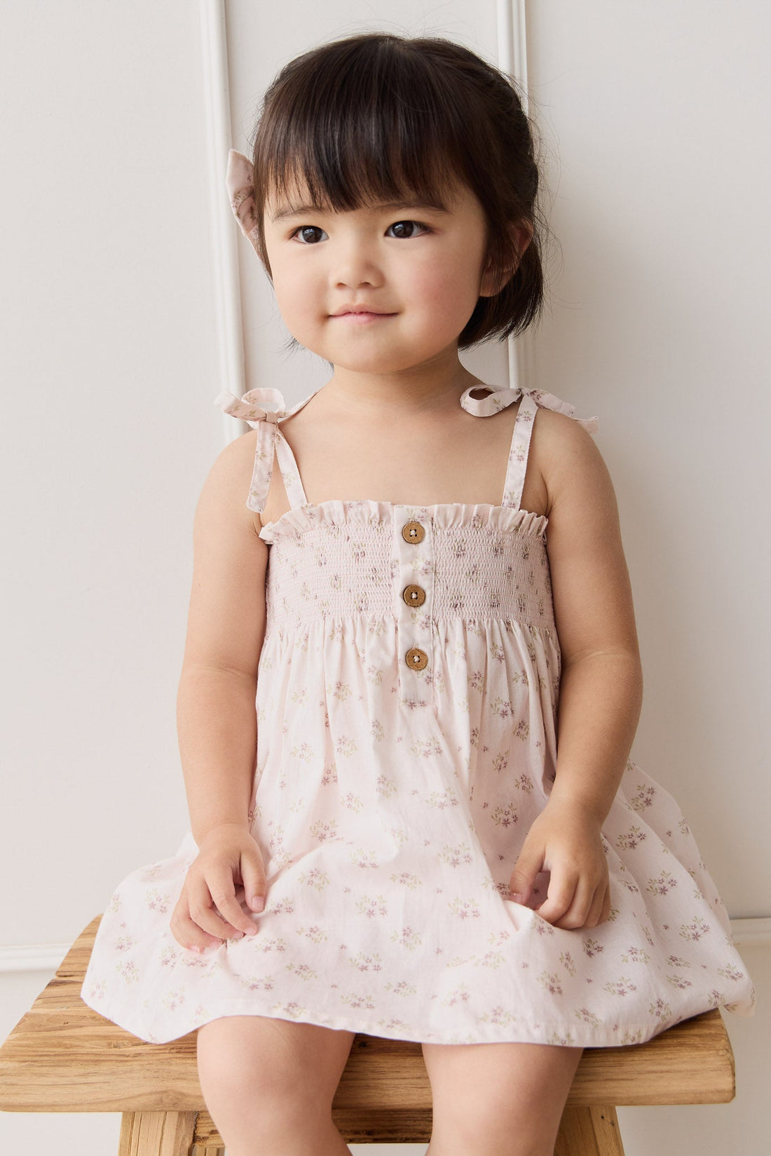 Organic Cotton Ellie Top - Rose Floral Pink Childrens Top from Jamie Kay Australia