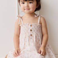 Organic Cotton Ellie Top - Rose Floral Pink Childrens Top from Jamie Kay Australia