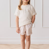 Organic Cotton Celine Short - Mini Woven Gingham Violet Childrens Short from Jamie Kay Australia