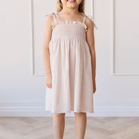 Organic Cotton Eveleigh Dress - Mini Woven Gingham Violet Childrens Dress from Jamie Kay Australia