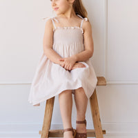 Organic Cotton Eveleigh Dress - Mini Woven Gingham Violet Childrens Dress from Jamie Kay Australia