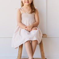 Organic Cotton Eveleigh Dress - Mini Woven Gingham Violet Childrens Dress from Jamie Kay Australia