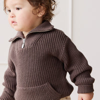 James Half Zip Jumper - Wolf Childrens Jumper from Jamie Kay Australia