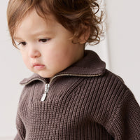 James Half Zip Jumper - Wolf Childrens Jumper from Jamie Kay Australia