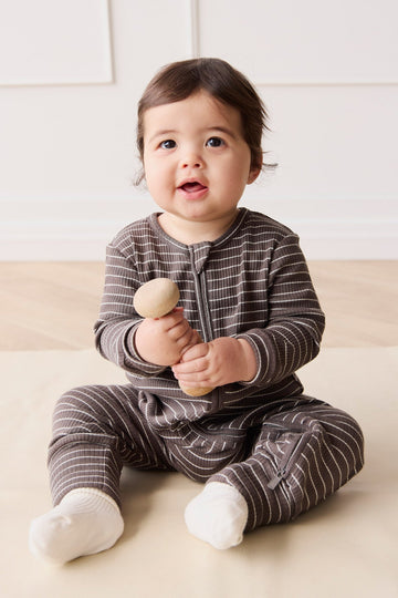 Organic Cotton Modal Gracelyn Onepiece - Daily Stripe Wolf/Cloud Childrens Onepiece from Jamie Kay Australia