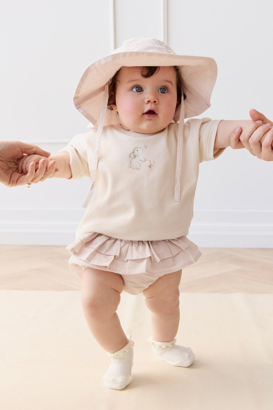 Organic Cotton Sydney Bloomer - Mini Woven Gingham Violet Childrens Bloomer from Jamie Kay Australia