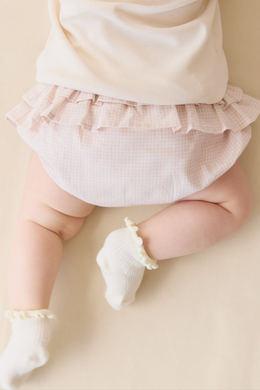 Organic Cotton Sydney Bloomer - Mini Woven Gingham Violet Childrens Bloomer from Jamie Kay Australia