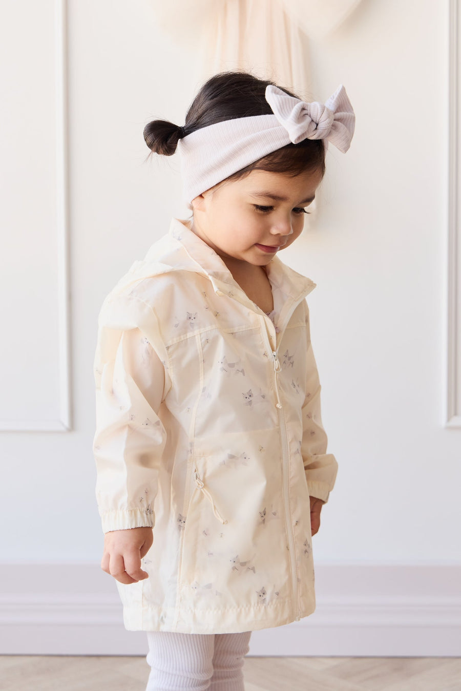 Avery Jacket - Playful Kitten Whisper White Childrens Jacket from Jamie Kay Australia