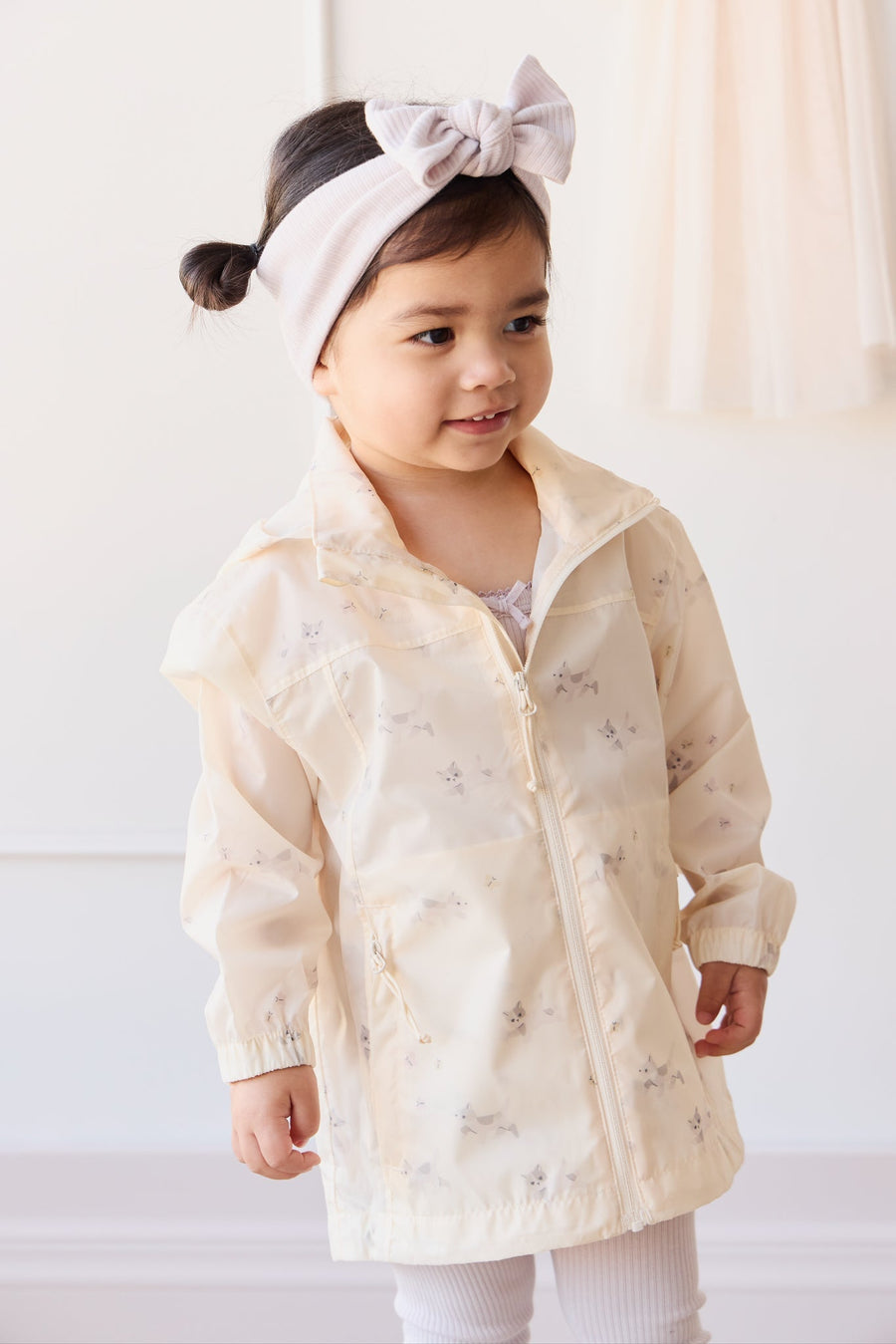 Avery Jacket - Playful Kitten Whisper White Childrens Jacket from Jamie Kay Australia