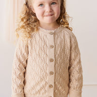 Livvy Cardigan - Light Oatmeal Marle Childrens Cardigan from Jamie Kay Australia