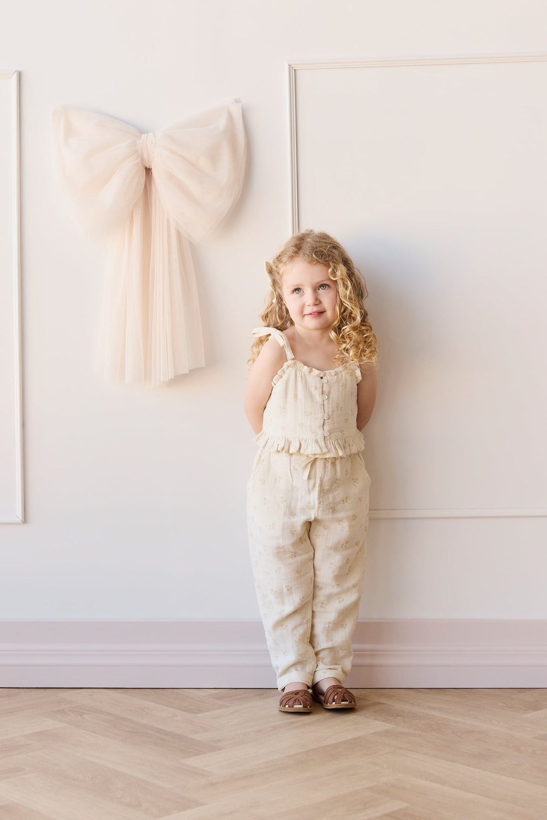 Organic Cotton Muslin Cordelia Pant - Pauline Chamomile Childrens Pant from Jamie Kay Australia