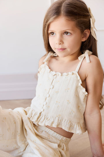 Organic Cotton Muslin Mirabel Top - Pauline Chamomile Childrens top from Jamie Kay Australia