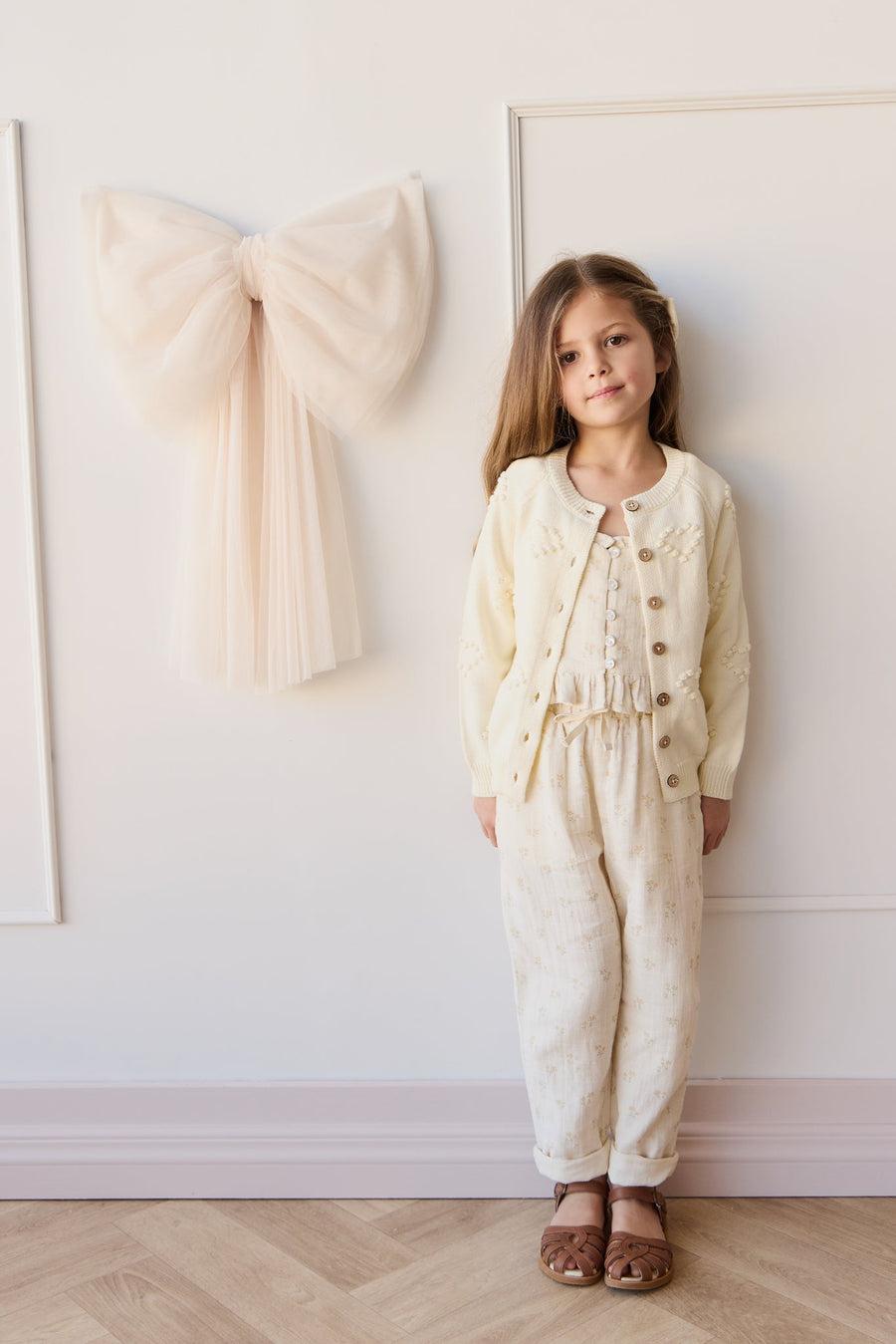 Organic Cotton Muslin Cordelia Pant - Pauline Chamomile Childrens Pant from Jamie Kay Australia