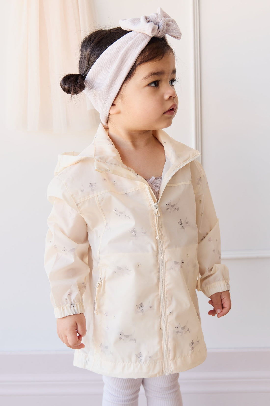 Avery Jacket - Playful Kitten Whisper White Childrens Jacket from Jamie Kay Australia