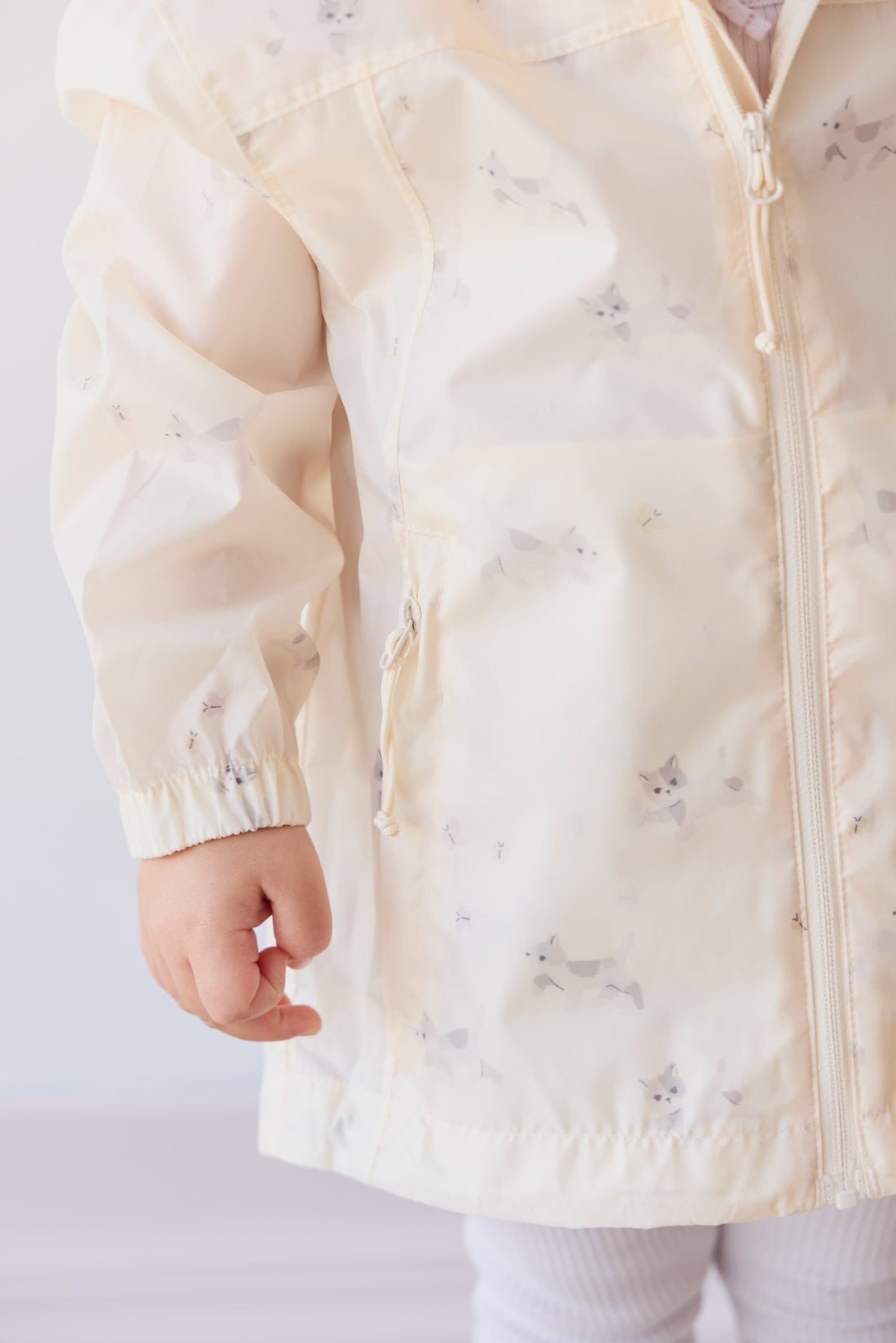 Avery Jacket - Playful Kitten Whisper White Childrens Jacket from Jamie Kay Australia