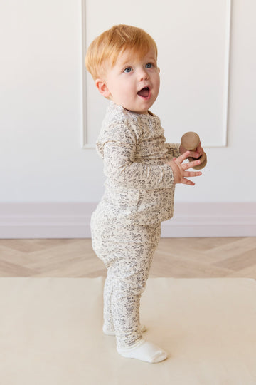 Organic Cotton Avis Long Sleeve Pyjama Set - Garden Bunnies Tofu Childrens Pyjama from Jamie Kay Australia