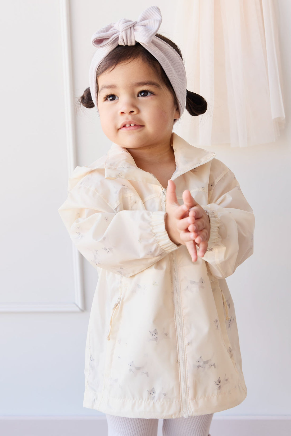 Avery Jacket - Playful Kitten Whisper White Childrens Jacket from Jamie Kay Australia