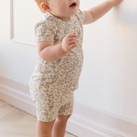 Organic Cotton Skye Short Sleeve Pyjama Set - Garden Bunnies Tofu Childrens Pyjama from Jamie Kay Australia