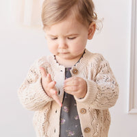 Livvy Cardigan - Light Oatmeal Marle Childrens Cardigan from Jamie Kay Australia