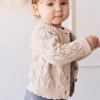 Livvy Cardigan - Light Oatmeal Marle Childrens Cardigan from Jamie Kay Australia