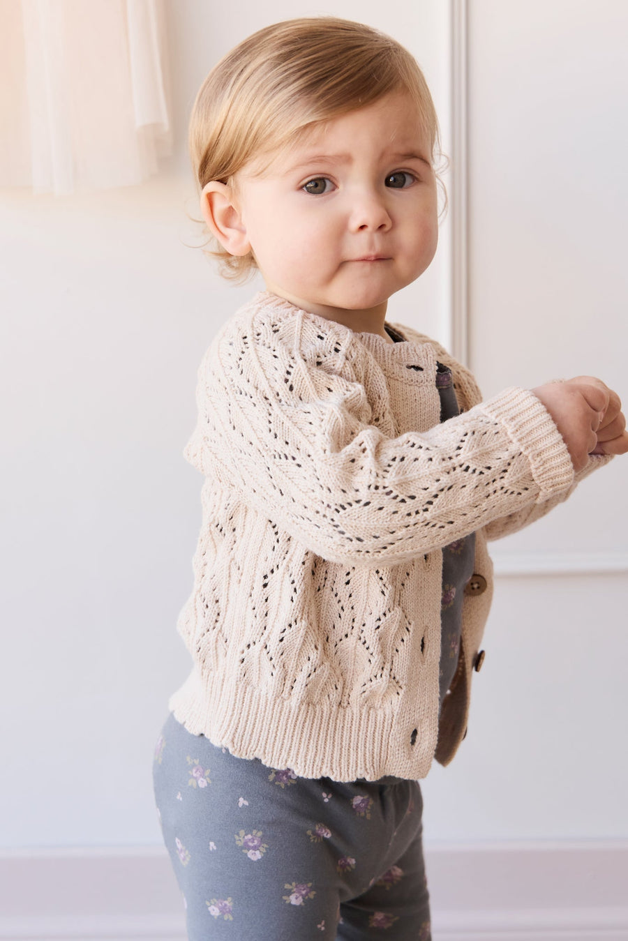 Livvy Cardigan - Light Oatmeal Marle Childrens Cardigan from Jamie Kay Australia