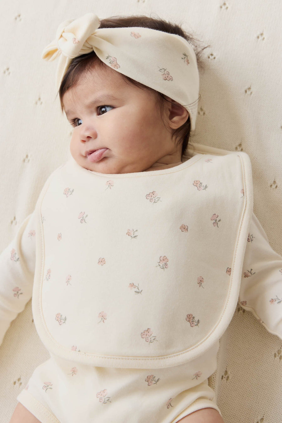 Organic Cotton Bib - Meredith Egret Childrens Bib from Jamie Kay Australia