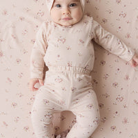 Organic Cotton Everyday Legging - Petite Fleur Soft Peony Childrens Legging from Jamie Kay Australia