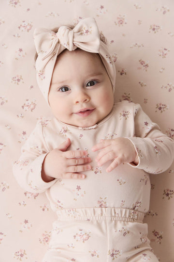 Organic Cotton Long Sleeve Bodysuit - Petite Fleur Soft Peony Childrens Bodysuit from Jamie Kay Australia