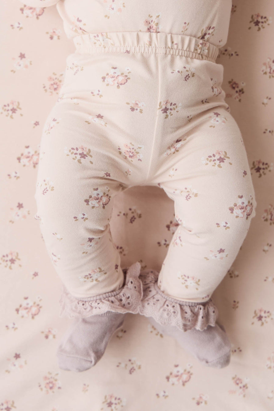 Organic Cotton Everyday Legging - Petite Fleur Soft Peony Childrens Legging from Jamie Kay Australia