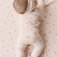 Organic Cotton Long Sleeve Bodysuit - Petite Fleur Soft Peony Childrens Bodysuit from Jamie Kay Australia