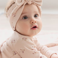 Organic Cotton Long Sleeve Bodysuit - Petite Fleur Soft Peony Childrens Bodysuit from Jamie Kay Australia