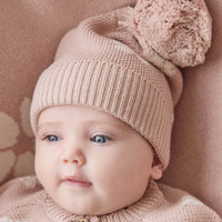 Addison Beanie - Frankie Knit Rose Childrens Beanie from Jamie Kay Australia