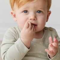 Organic Cotton Fernley Bodysuit - Fresh Apples Abbey Stone Childrens Bodysuit from Jamie Kay Australia