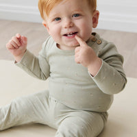 Organic Cotton Fernley Bodysuit - Fresh Apples Abbey Stone Childrens Bodysuit from Jamie Kay Australia