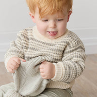 Leon Jumper - Harvest Stripe Moss/Cassava Childrens Jumper from Jamie Kay Australia