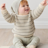 Leon Jumper - Harvest Stripe Moss/Cassava Childrens Jumper from Jamie Kay Australia