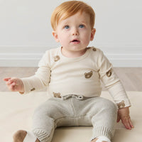 Organic Cotton Fernley Bodysuit - Bobbie Bear Tofu Childrens Bodysuit from Jamie Kay Australia