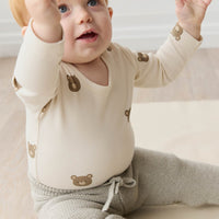 Organic Cotton Fernley Bodysuit - Bobbie Bear Tofu Childrens Bodysuit from Jamie Kay Australia