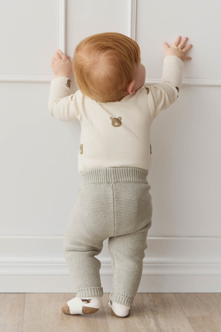 Organic Cotton Fernley Bodysuit - Bobbie Bear Tofu Childrens Bodysuit from Jamie Kay Australia