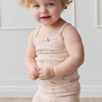 Organic Cotton Everyday Bike Short - Petite Fleur Soft Peony Childrens Short from Jamie Kay Australia